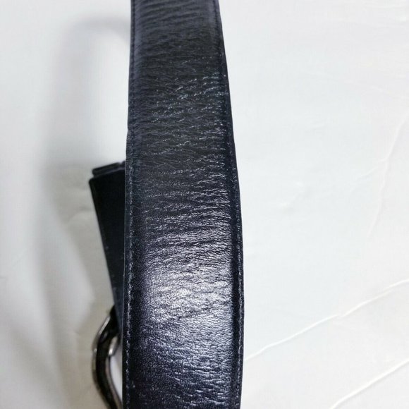 SANDY DUFTLER DESIGNS Medallion Buckle Ladies Black Leather Silver Stretch Belt main image 7
